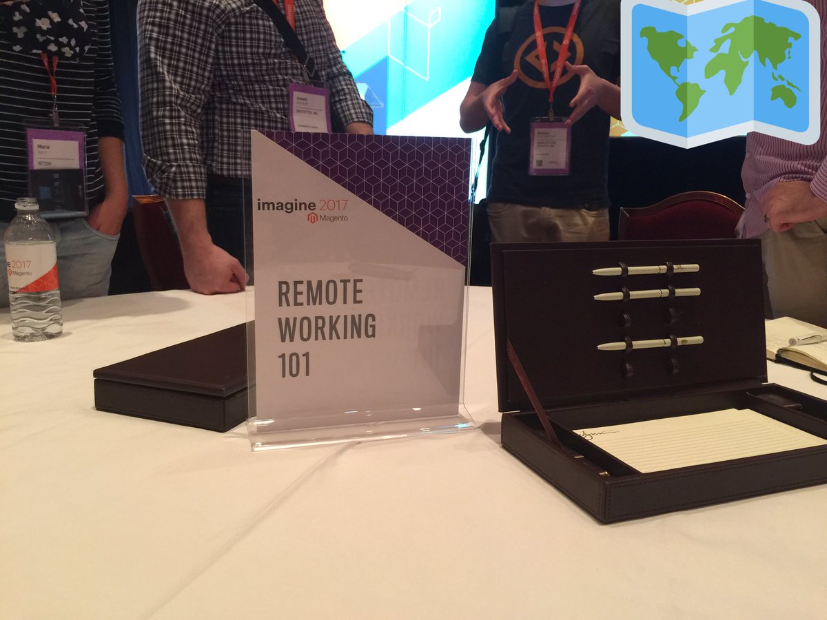 mbalparda: Remote working 101 is about to start!nCome talk about being a #remote worker! #Magentoimagine https://t.co/NXi70EOjVE