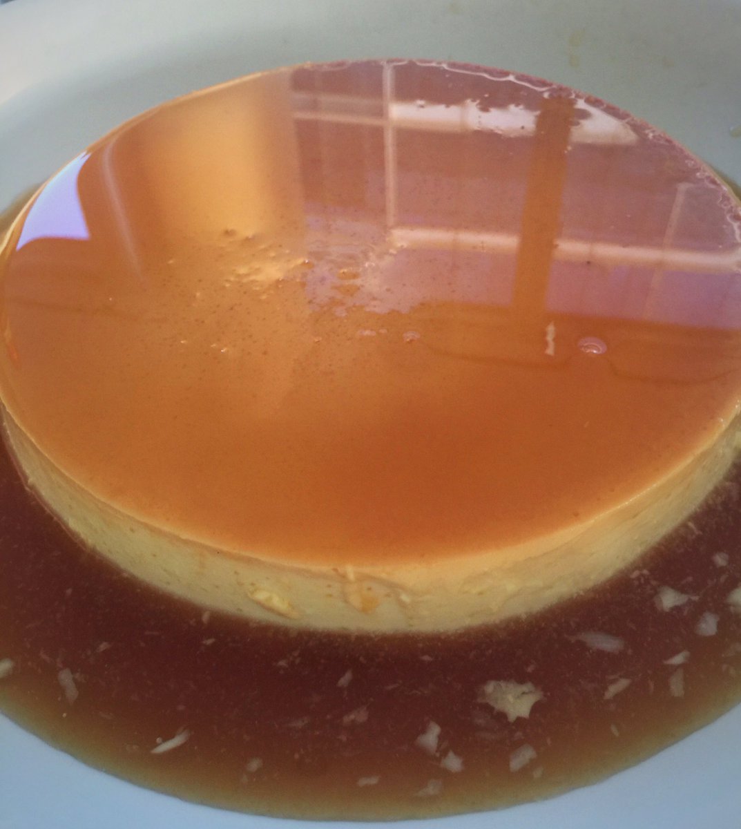 The result of Mum's Creme Caramel. https://t.co/VNYSNhocrS