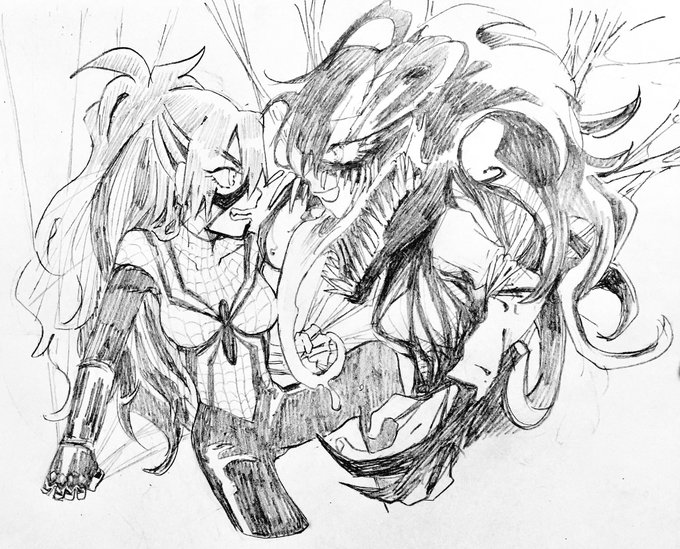 リクエストありがとうございました(悪魔のリドル)スパイダーガール春紀 vs ヴェノム乙哉 (マーベルコミックス風)です リクエストありがとうございました(悪魔のリドル)スパイダーガール春紀 vs ヴェノム乙哉 (マーベルコミックス風)です
