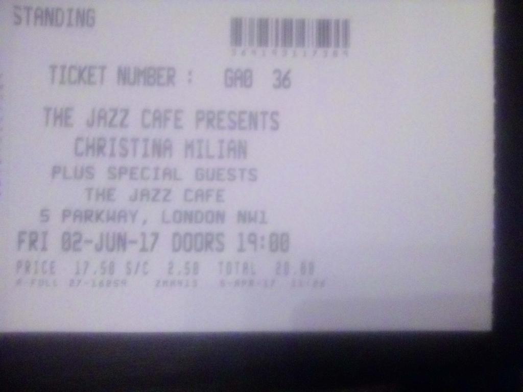 RT @tonywright25: My tickets come in the post today to see the amazing @ChristinaMilian at @TheJazzCafe I'm happy ???? https://t.co/qkr3MFNpq5