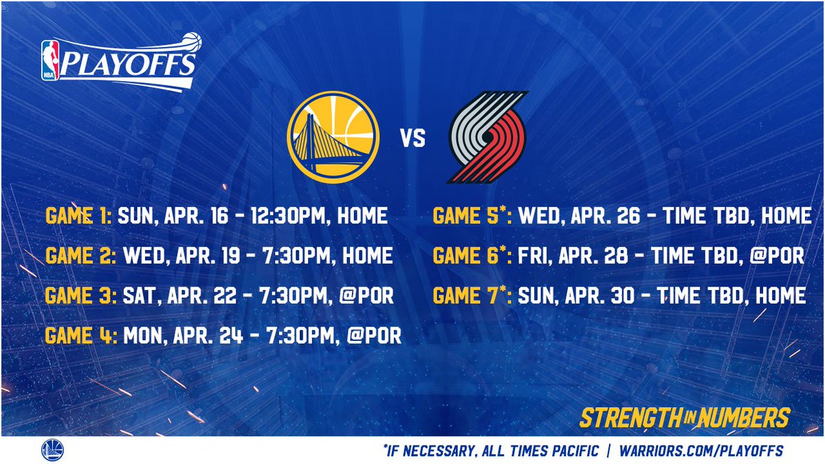 RT @warriors: See you on Sunday, @trailblazers. #StrengthInNumbers https://t.co/IxaAryMpcl