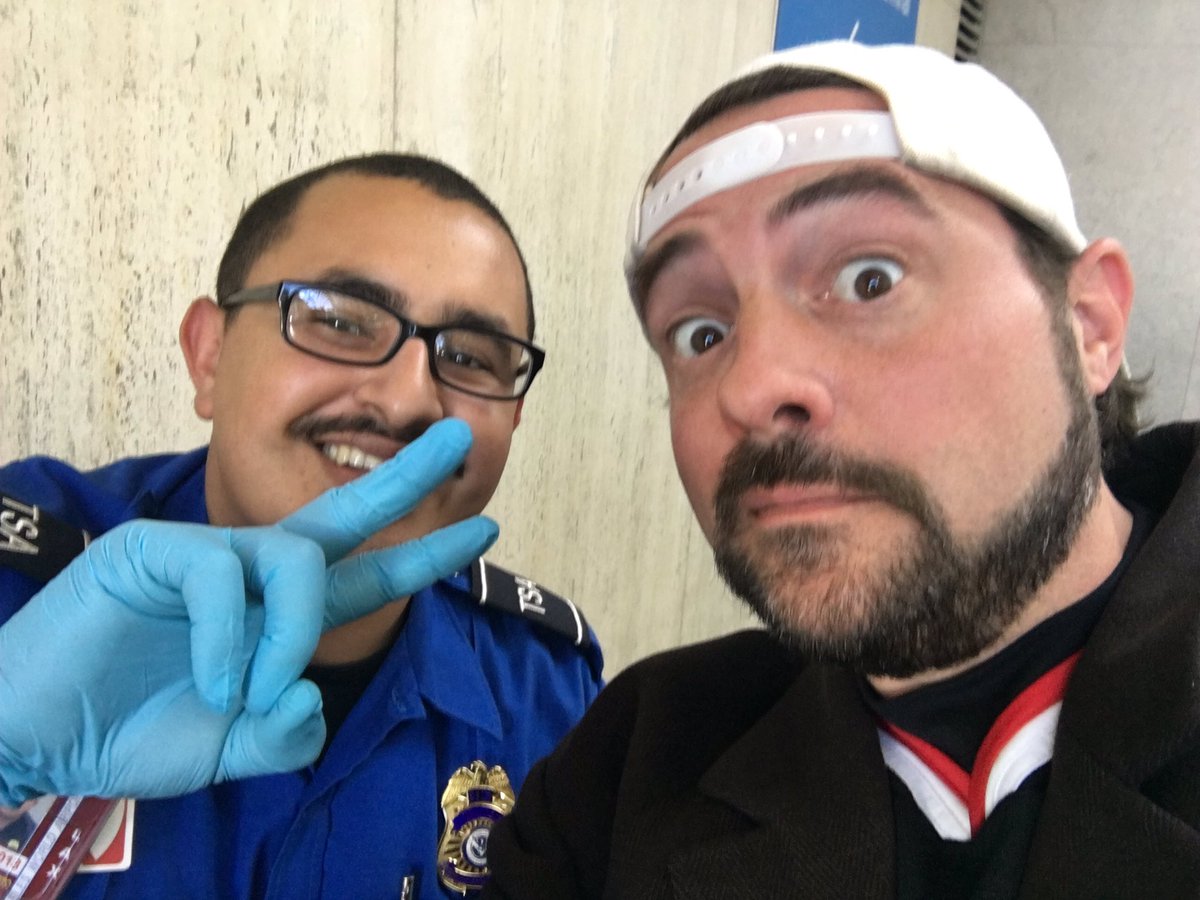My LAX TSA guy was a fan but he's not allowed to ask for pics. So I asked for a pic of him instead. https://t.co/FVWKizNkpE