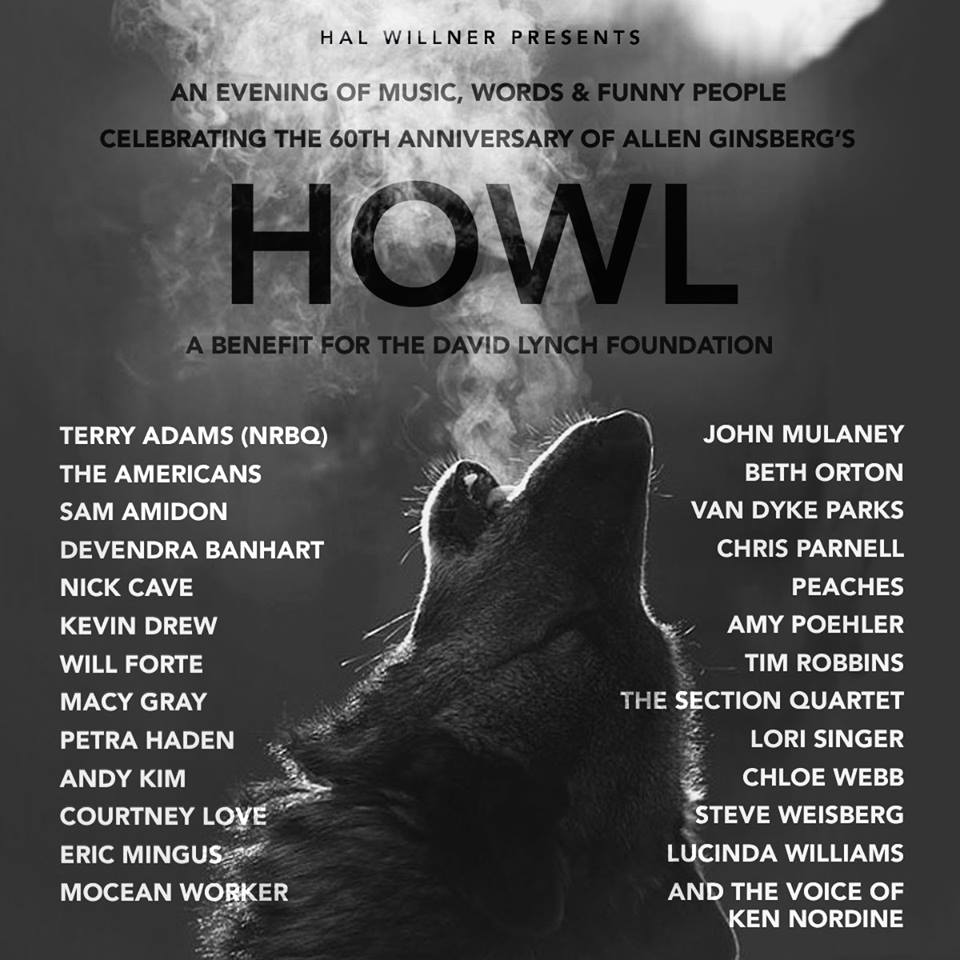 Dear Twitter Friends celebrate Ginsberg's Howl for a @LynchFoundation benefit concert tomorrow  