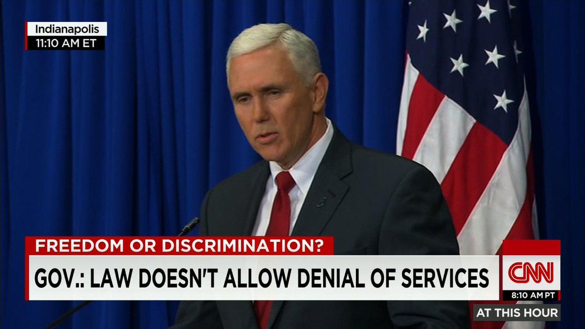 Governor mike pence promises fix indiana law bar discrimination.