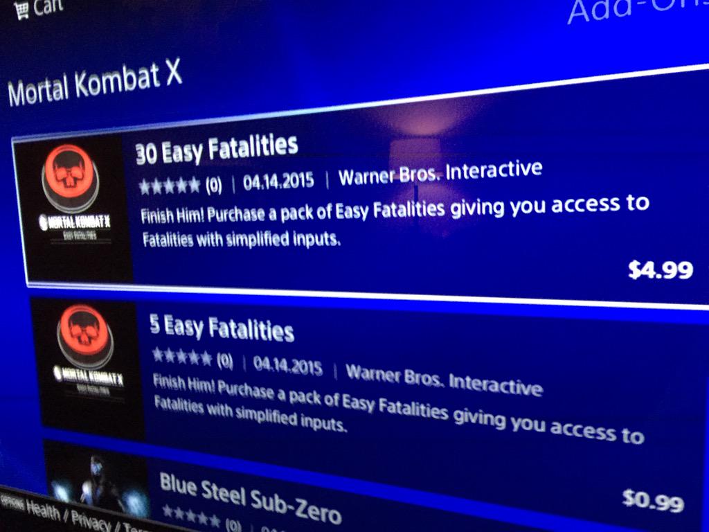 Mortal Kombat X selling 'Easy Fatalities' for cash