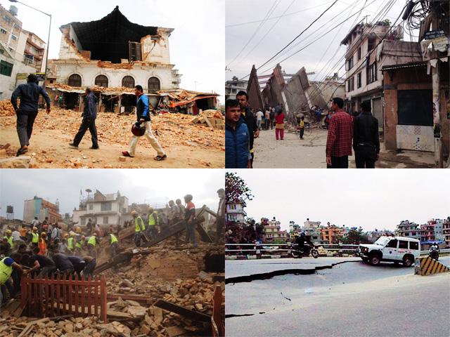 Pics nepal hit powerful magnitude earthquake tremors felt across.