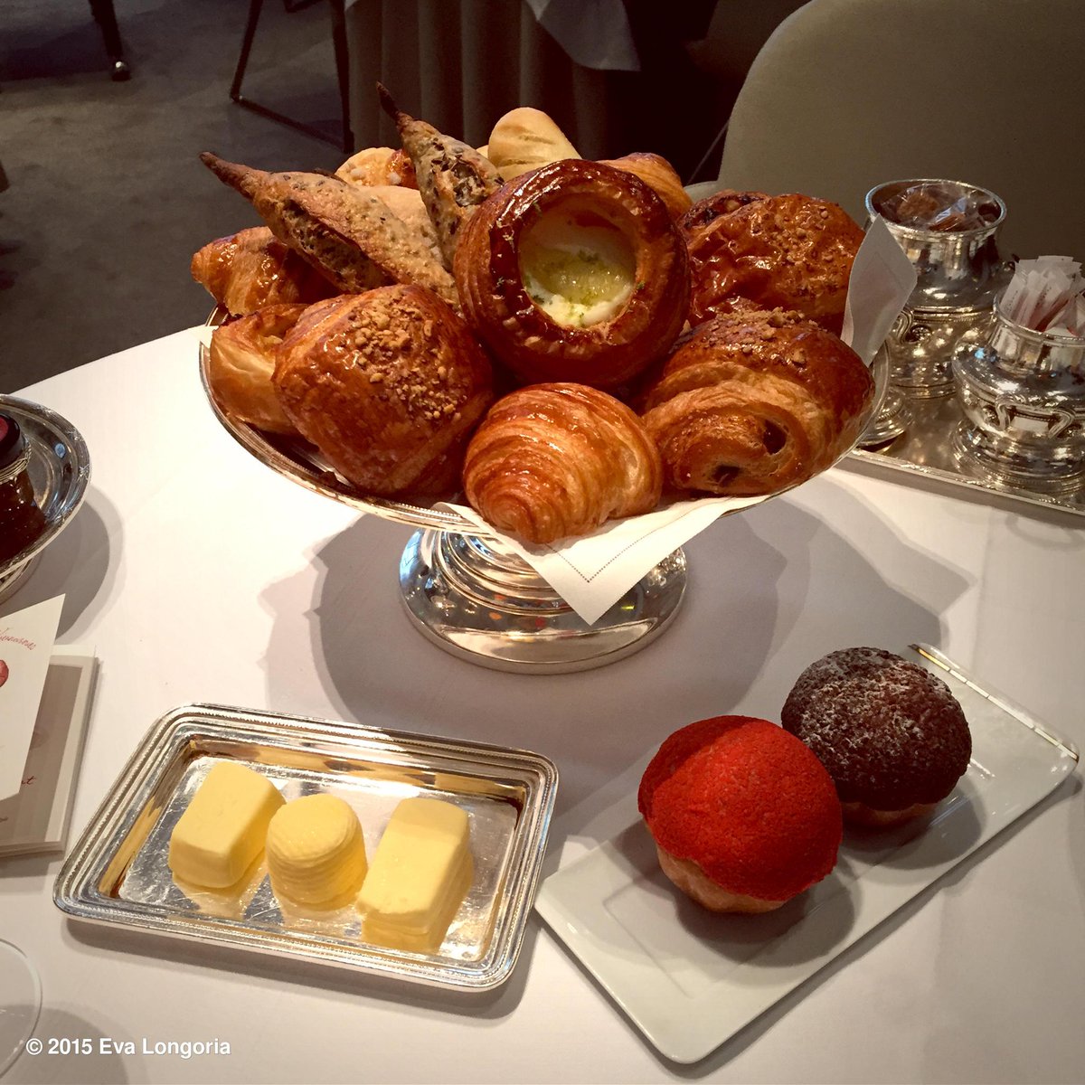 Breakfast in Paris....pastries, cakes, and butter! #iFeelThePoundsAlready #Paris http://t.co/hke1RqNoMD