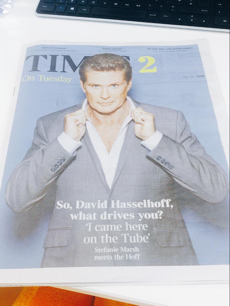 RT @UKTV_Press: Great @thetimes2 cover & interview with @DavidHasselhoff for #HoffTheRecord, starting 18th June at 9pm on @Join_Dave. http:…