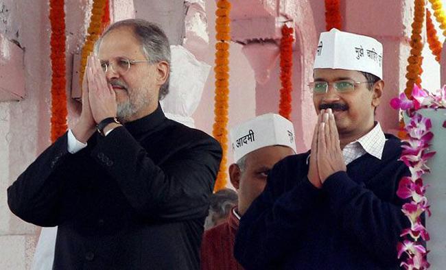 Najeeb jung meets president over gamlin issue kejriwal meet him.