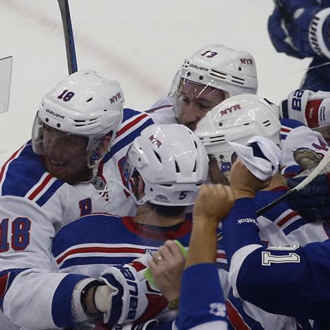 RT @NYRangers: Rick Nash and his entourage celebrate his first period goal on the way to, as Johnny Drama would say...
