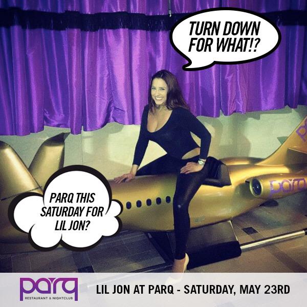 RT @parqsd: Turn down for what!!? It's time to get loose with @liljon tonight @parqsd! #ComePlay #Parqsd http://t.co/4XinAZ9iaz