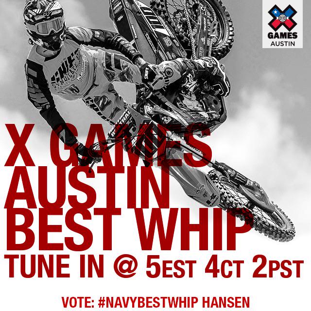 Xgames #BestWhip - To vote TWEET using the hashtag #NavyBestWhip Hansen http://t.co/LqfxELOnCH