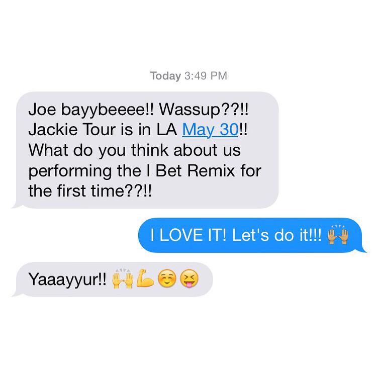 RT @joejonas: Texts with @ciara                                            If you can make it come out to the show come hang! http://t.co/M…