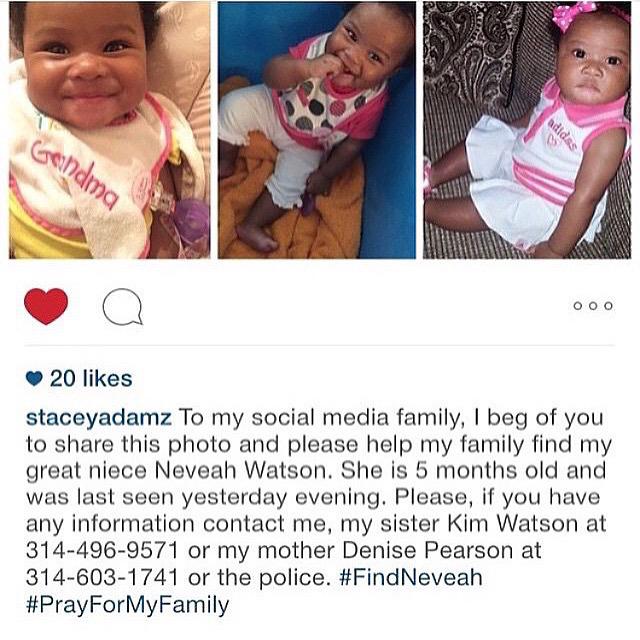 RT @TorrenceWatson: Pray for nevaeh ????????❤️ http://t.co/WhRGpemRfC