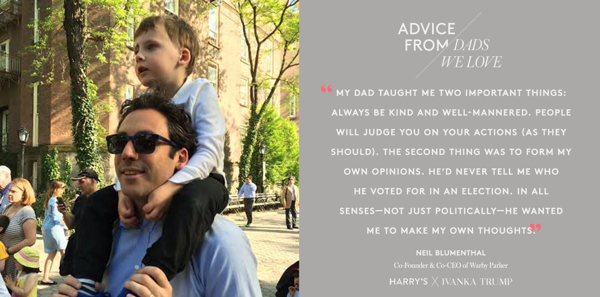 .@WarbyParker co-founder & co-CEO @NeilBlumenthal shares the best advice his father ever gave him #fathersday @harrys http://t.co/pCbYoRGzNn