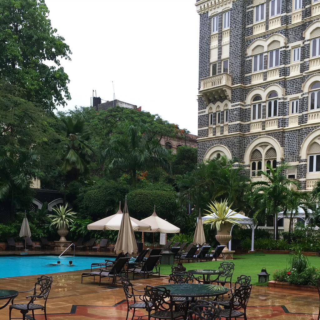 Beautiful even in the rain! The pool at the Taj Mahal Palace, Mumbai. https://t.co/6zJvjKW3Uw http://t.co/kkzLJt9cRa