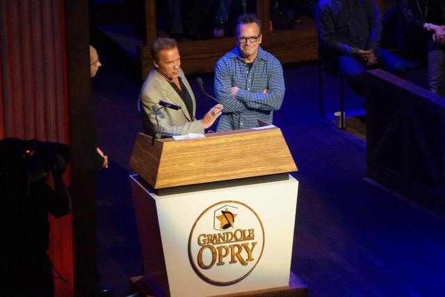 RT @nashoverhere: Surreal - @Schwarzenegger just rocked up for his first @opry visit http://t.co/vfmNSgcqZV