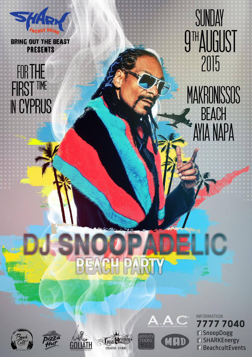 Cyprus !! Catch me #DJSNOOPADELIC live at makronissos beach Aya Napa AUG 9 ! S/o to my man @MANIMUSICBOOKER http://t.co/34c7Cabspv