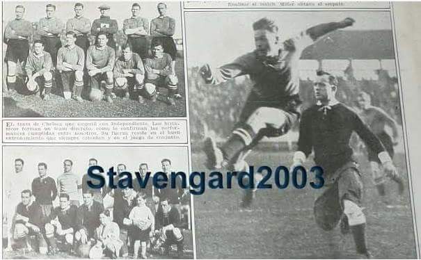 15/6/1929: Independiente 1 Chelsea FC 1. El gol de los Diablos Rojos lo marco Seoane.