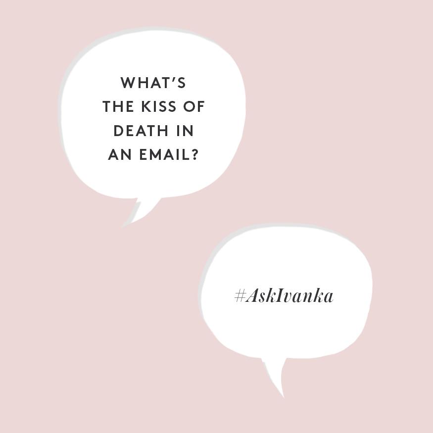 What's the golden rule of #emailetiquette? #AskIvanka! http://t.co/fuk80upDDU #womenwhowork #careeradvice http://t.co/JtKmLSsjed