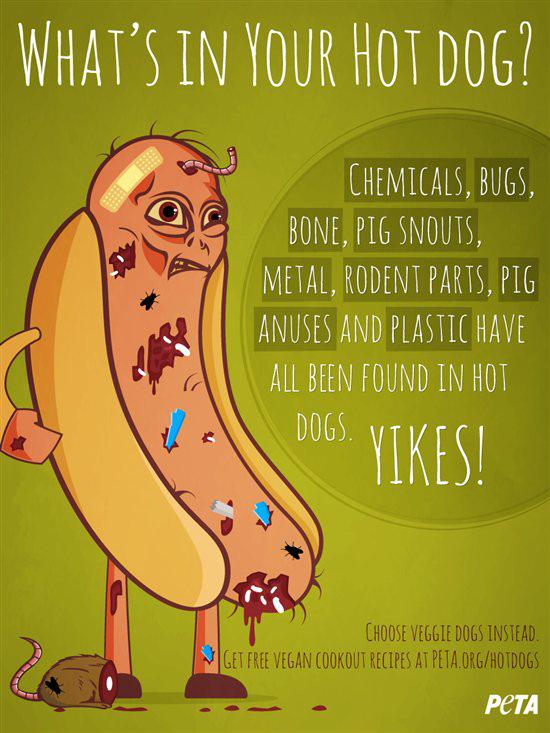 RT @peta: Reasons to eat #vegan hot dogs this #4thOfJuly. http://t.co/gcnMXVZClx
