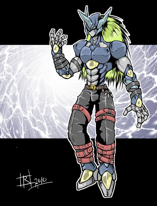 ヒーロー企画で描いた奴だか忘れた、雷を操るヴィラン系。サンダーボルト君 ヒーロー企画で描いた奴だか忘れた、雷を操るヴィラン系。サンダーボルト君