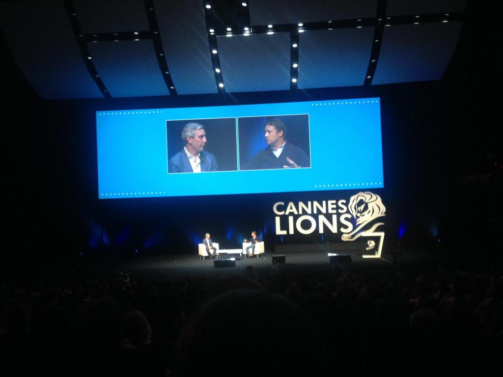 RT @richardwedelman: Jamie Oliver and me on stage @canneslions @jamieoliver  #edelcannes #canneslions http://t.co/gHyVLUSiJr
