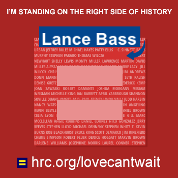 RT @HRC: @LanceBass Thanks for supporting @HRC and #marriageequality! Say #LoveCantWait with us at http://t.co/SaLRhxJg8U http://t.co/H6MCp…