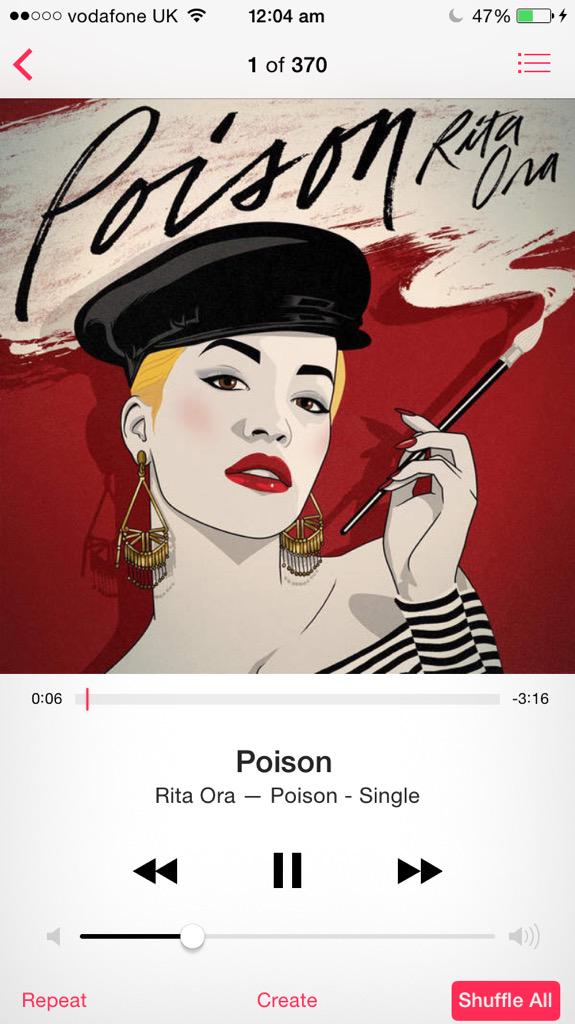 RT @emily_ora: Yesyesyes @RitaOra's #POiSoN is now out!! #PoisonToNumber1 http://t.co/nFdVtIn4pe