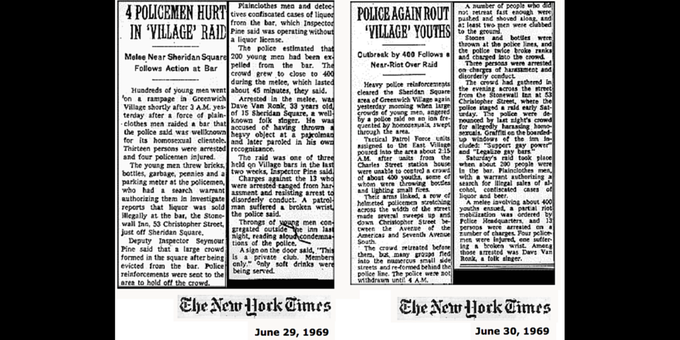 RT @YourAnonNews: 6/27, 1969: #Stonewall Riots in NYC after raid on Greenwich Village gay bar spark LGBT mvmt: http://t.co/7xZmtKzKxn http:… spark from twitter @Kaidinn