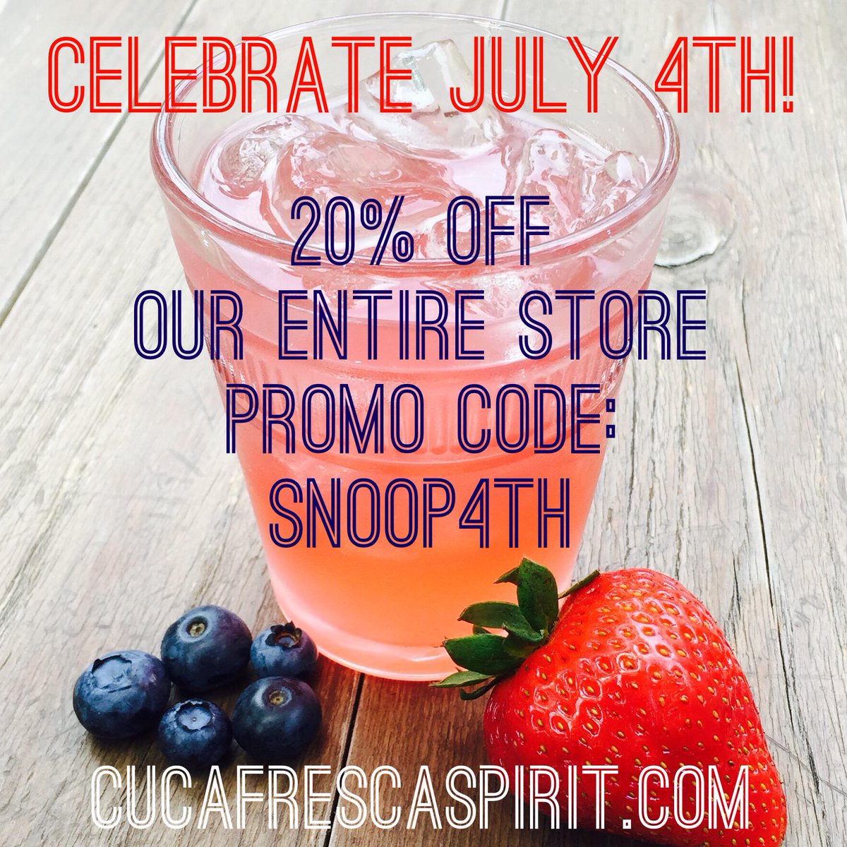 get ur @Cuca__Fresca ​drinks ready to pour this weeknd !! 20% off their store http://t.co/Q79IwwHTYv #DrinkDifferent http://t.co/rkgxzSiTaP