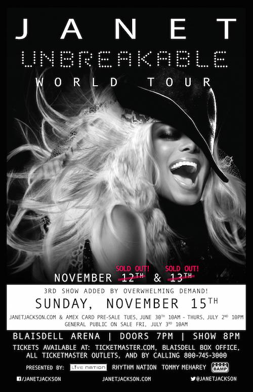 2 Hawaii shows SOLD OUT! 3rd added due to demand! Preorder JANET's album for presale access! http://t.co/DHJl8uAXoO http://t.co/wam8yzJFgY