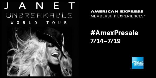 .@AmericanExpress Card Members can get Janet presale tix now to 7/19 http://t.co/k4kFWdWNDb #ConversationsInACafe http://t.co/MksbJe8nzy