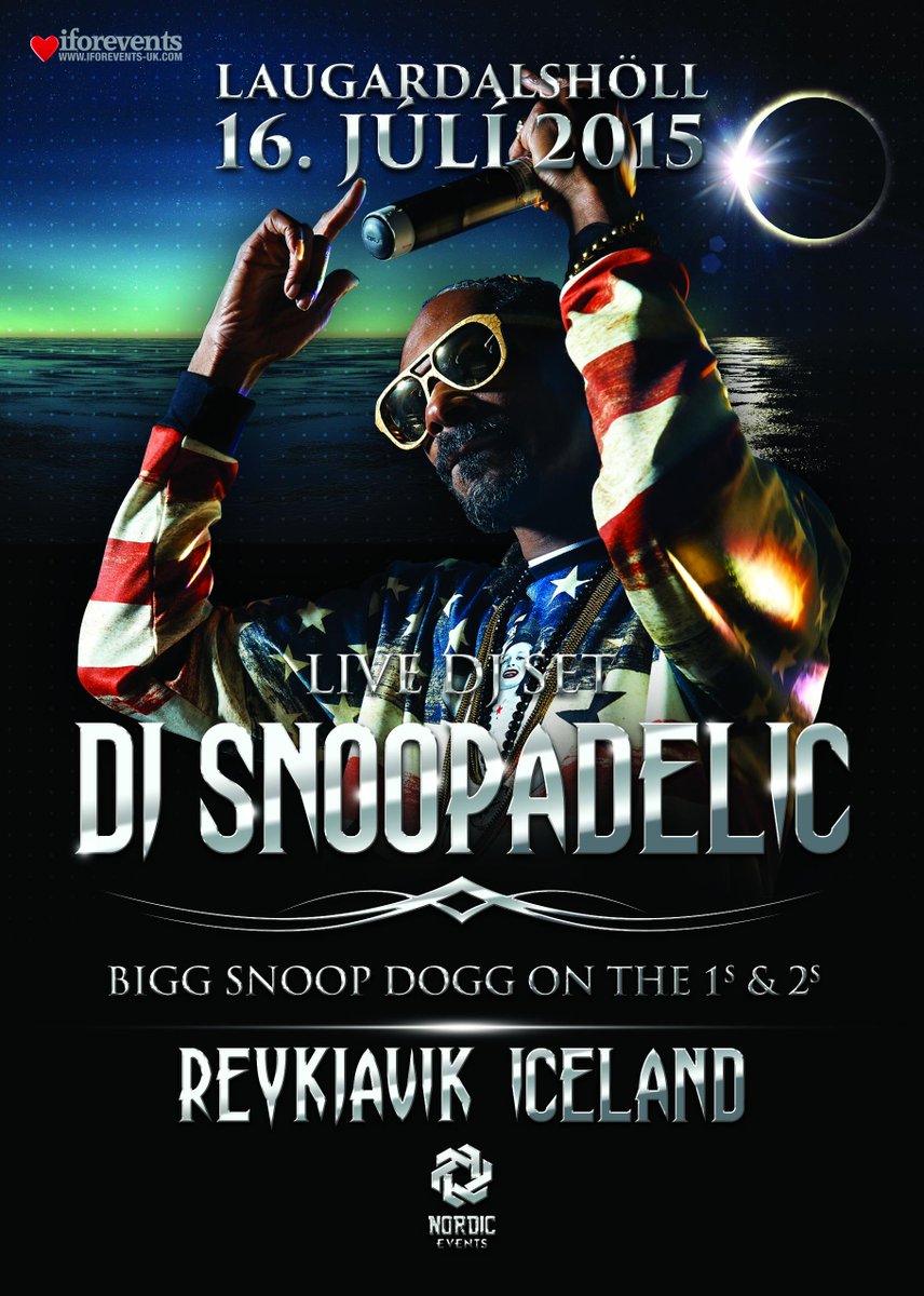 Iceland !! Catch me #DJSNOOPADELIC #LIVE at #Laugardalsholl july 16 s/o to my neffs @iforevents @YOclothing_ http://t.co/Pz2CgRnIOr