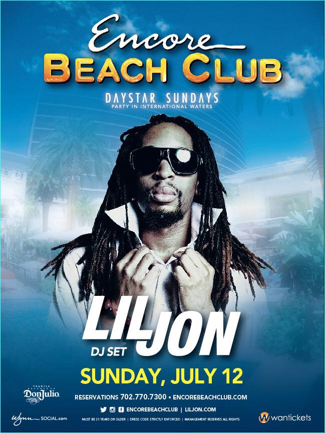 RT @juliusmse: It's TRUE! @LilJon is taking over today’s pool party @EncoreBeachClub #DayStarSundays http://t.co/DA2jf77bLK