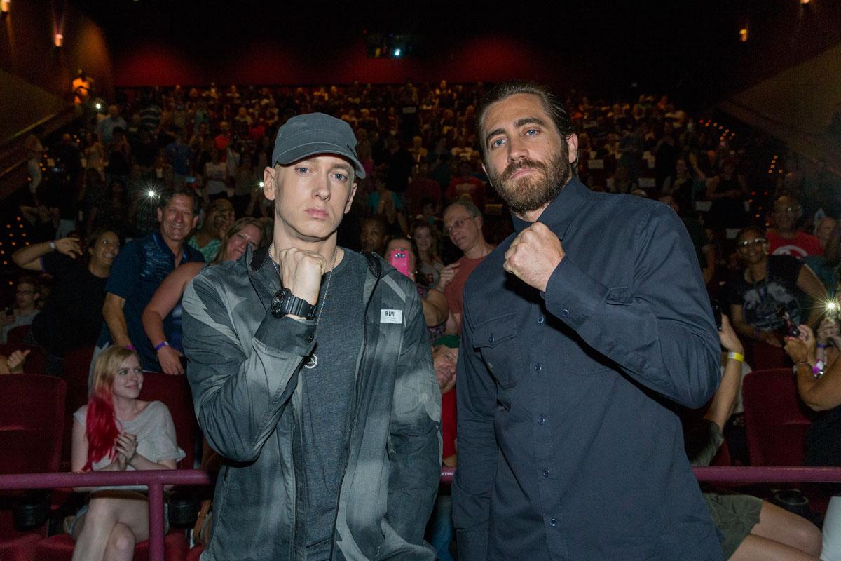 Look who came to The D for a special #Southpaw screening. Preorder the soundtrack right here: http://t.co/BZE1mNvwLo http://t.co/f9Dht6Fy1s