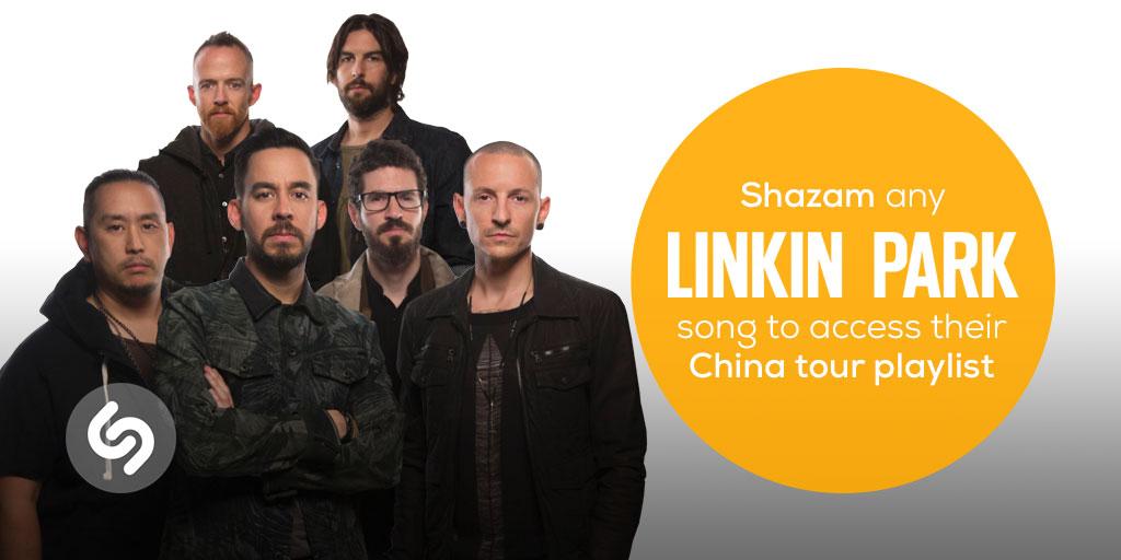 RT @Shazam: Wonder what @LinkinPark's Shazaming during #TheHuntingPartyTour in China? #Shazam any of their songs to find out. http://t.co/S…