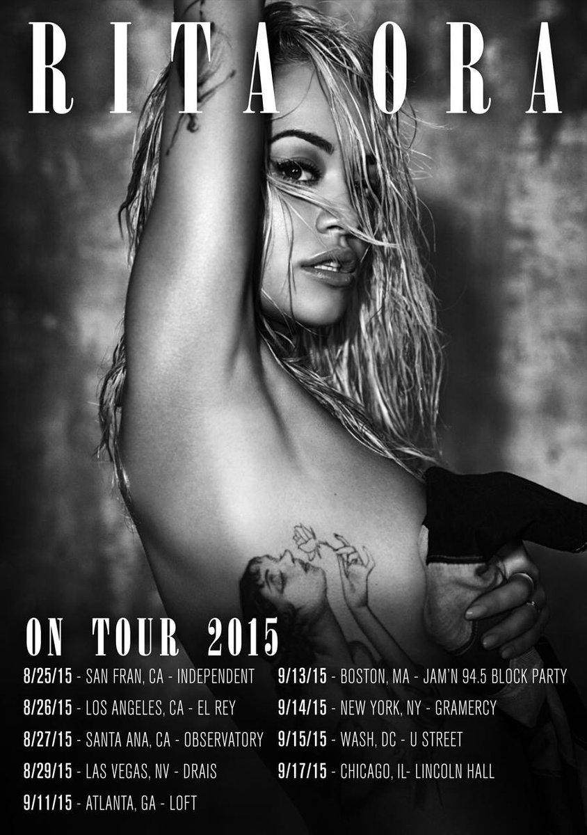 RT @RocNation: Catch @RitaOra on tour stateside through September! Tickets: http://t.co/pJbif9iMPU http://t.co/tTWG3DguSw