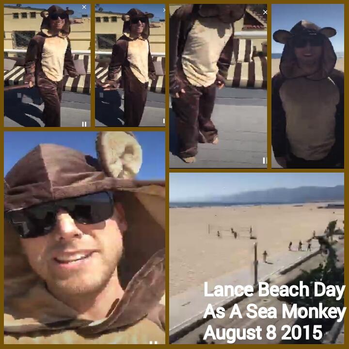 RT @allaboutlance: @LanceBass & hubby @MichaelTurchin at the beach on a Saturday dressed like a Sea Monkey pic will be up on our IG http://…