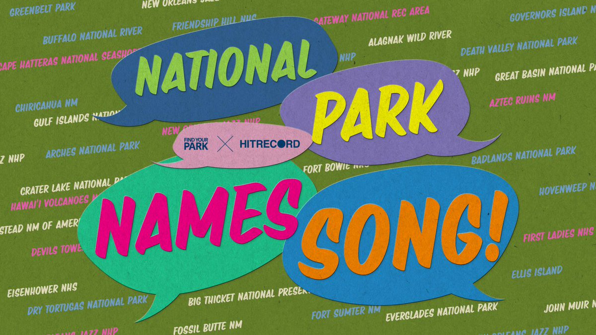RT @hitRECord: We're making a song that'll list off all 400+ National Parks. Here's how you can get involved: http://t.co/iFn4Oe0SAq http:/…