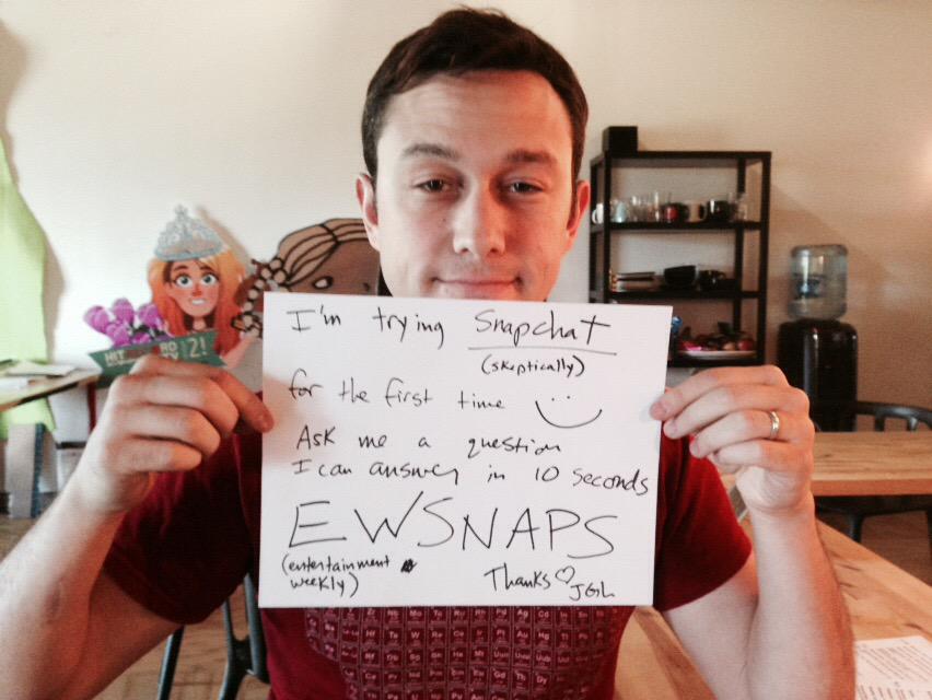 I'm taking over @EW's Snapchat (EWSnaps.) Ask me questions I can answer in 10 seconds. Okay, go... http://t.co/HhmR0LcsFZ
