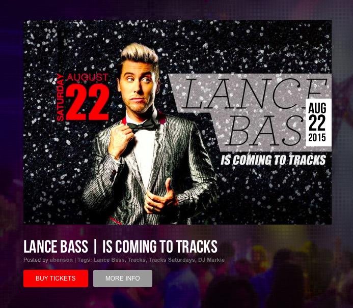 RT @LanceBassCntrl: Denver, do you have your tickets? @LanceBass will be at @Tracks_Denver August 22nd! Tix -> https://t.co/I199p7a5oy http…