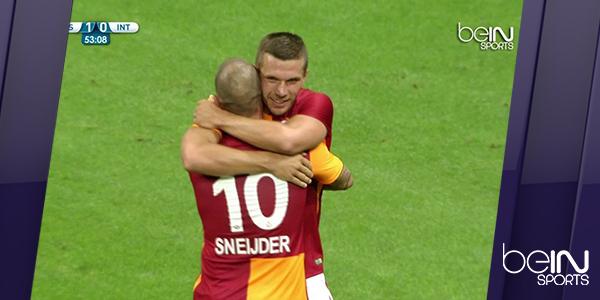 Galatasaray 1   Inter Milan 0: Lukas Podolski teed up Wesley Sneijder for the winner (Highlights)