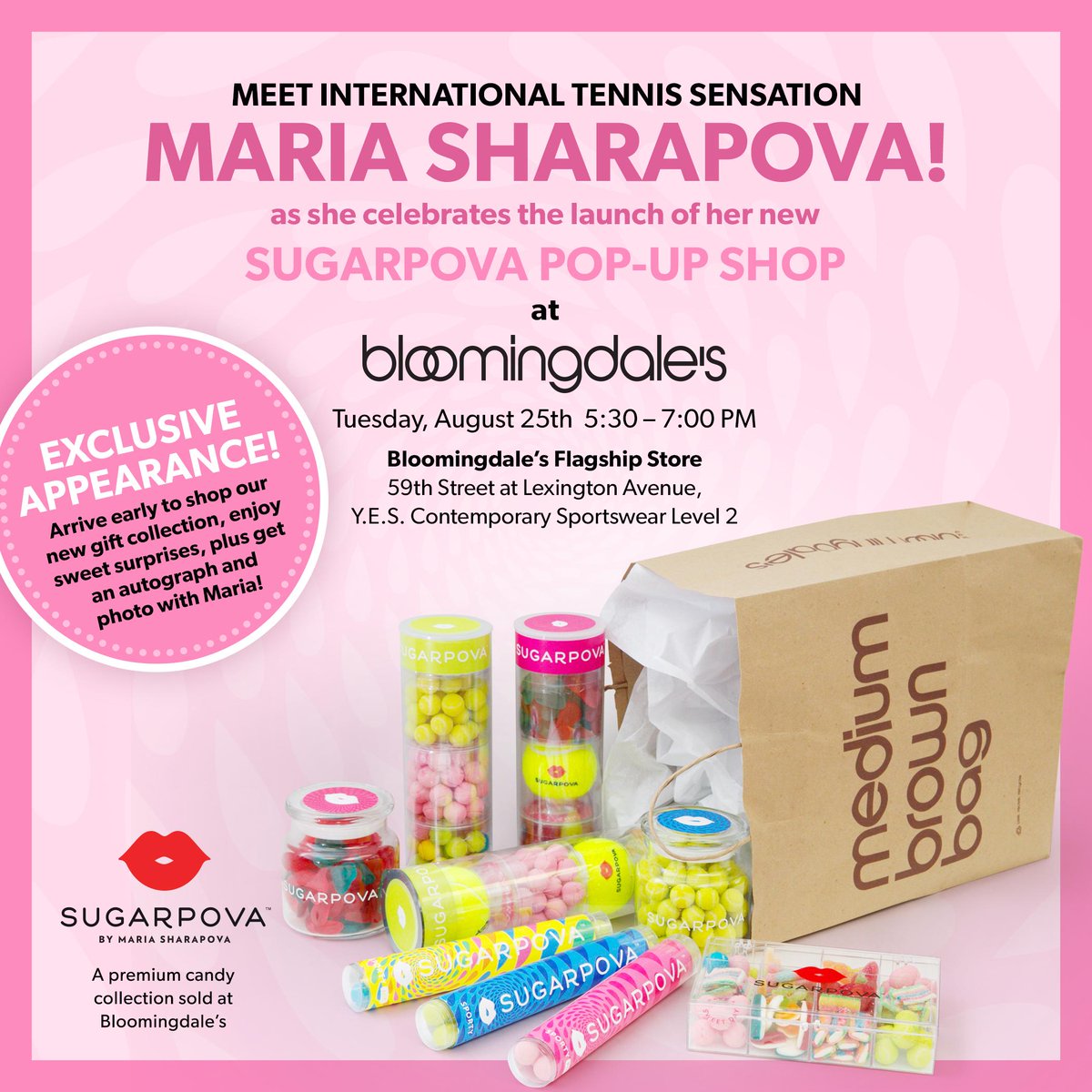 Meet me in #NYC to kick off the #USOpen with @Bloomingdales 59th St @ 6pm this Tuesday at my @Sugarpova #PovaPopUpNYC http://t.co/J19khF52kE