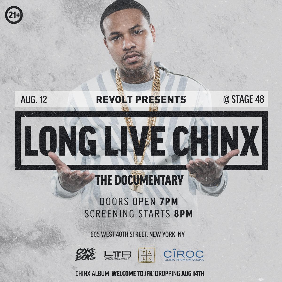 RT @RevoltTV: Join us for the screening of #LongLiveChinx tonight at Stage 48: http://t.co/zt0mWXAi4t RSVP ChinxDocumentary[@]gmail http://…