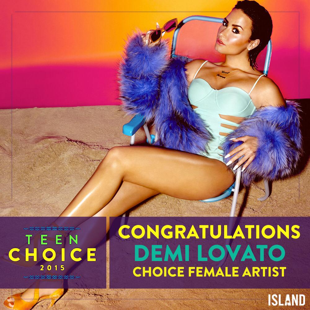 RT @IslandRecords: Congrats to @ddlovato for winning #ChoiceFemaleArtist at the @TeenChoiceFOX awards! #teenchoice #teenchoiceawards http:/…