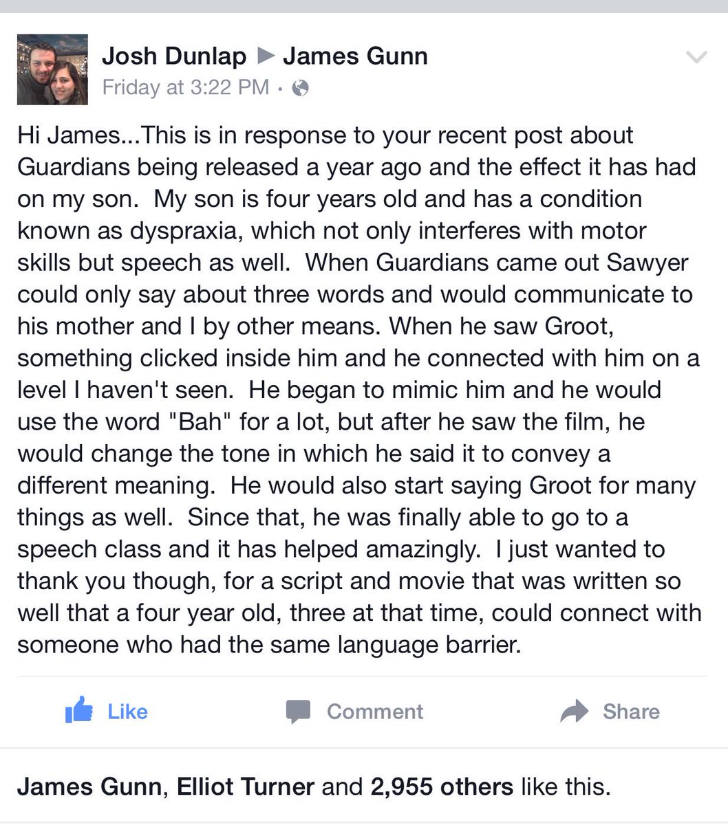 RT @JamesGunn: I love making movies because of stories like these. http://t.co/fMuo5mVXjB