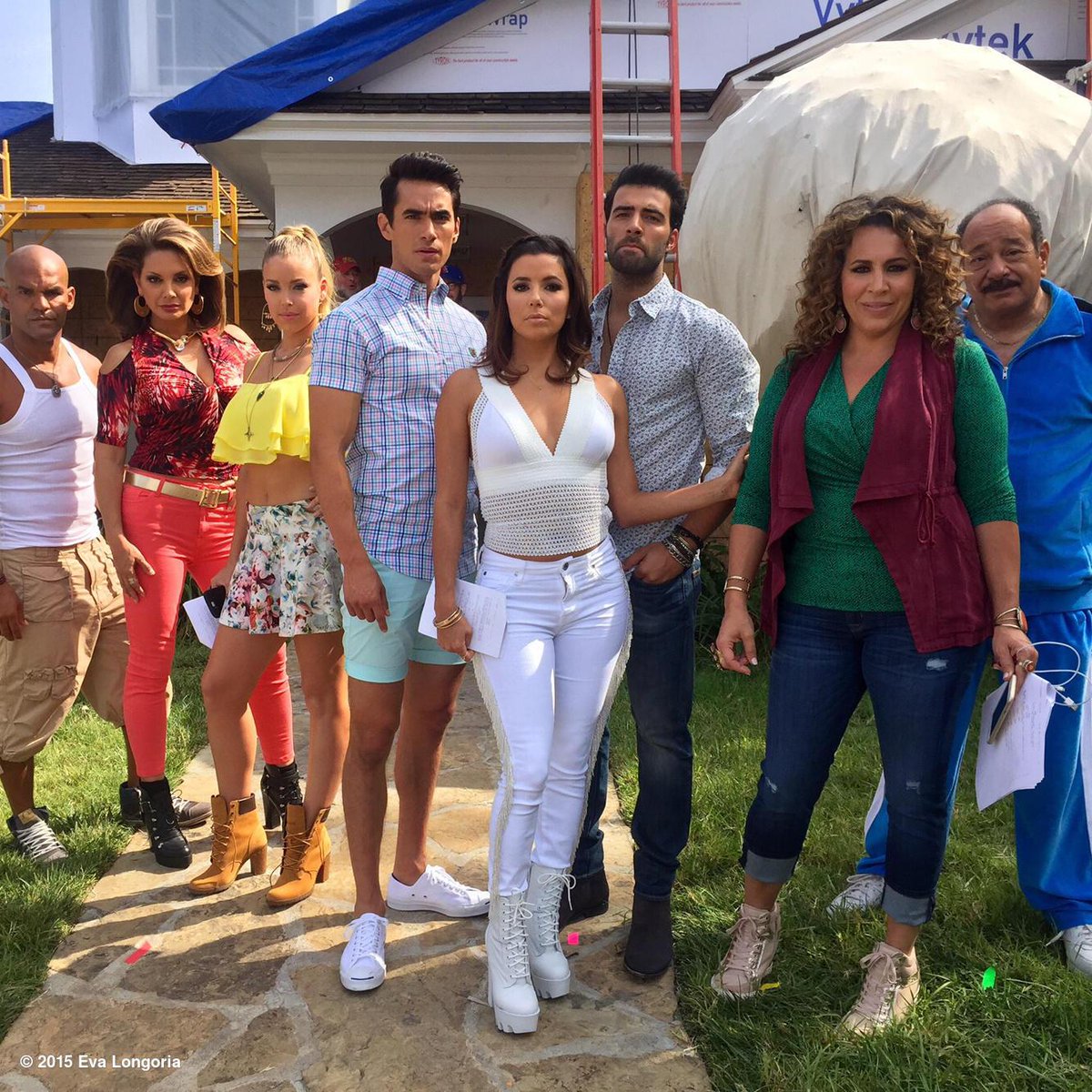 This is our cast looking bad ass! (Ok well trying to anyway...)  @NBCHotandBothered http://t.co/juWhHoFDPc