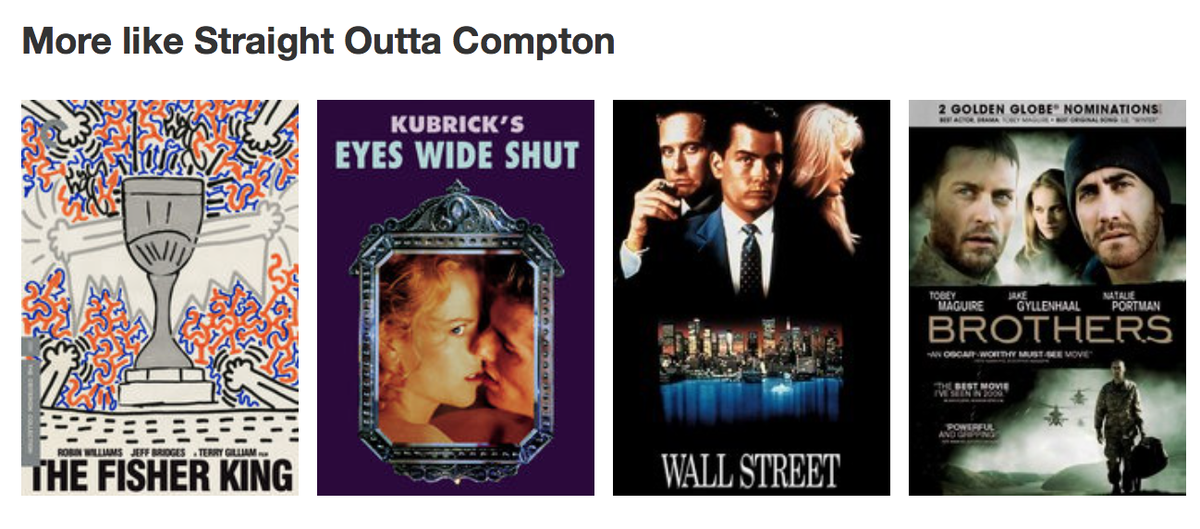 on their website these are the films that netflix are suggesting are