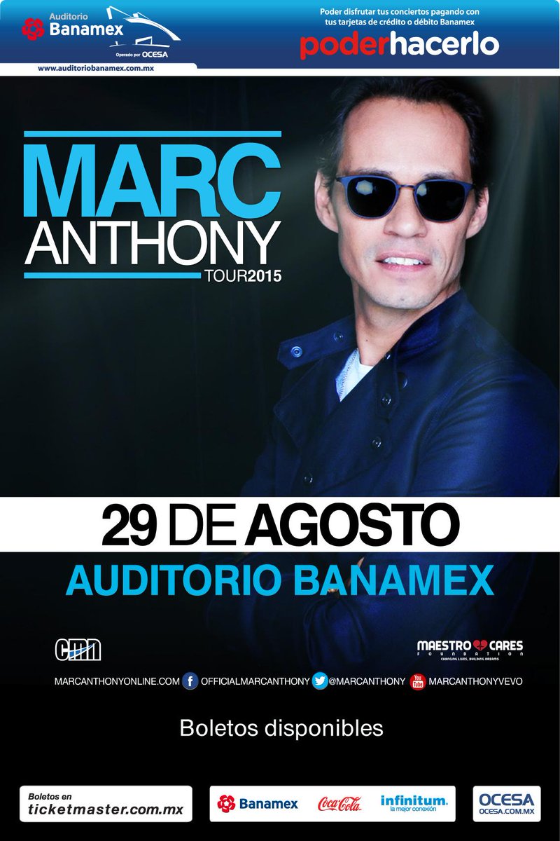 RT @AuditBanamex: No olvides que el próximo sábado @MarcAnthony​ llegará a Monterrey con lo mejor de su música http://t.co/lfKXAwmd9h http:…